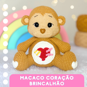 Receita em PDF – Macaco Coração Brincalhão (PT/ES/EN)